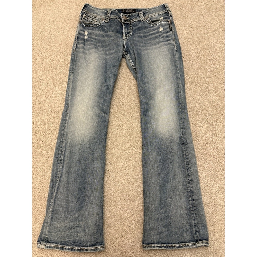 Women's Silver Suki Super Stretch Bootcut Jeans Blue Denim Size 30/31 Lightwash